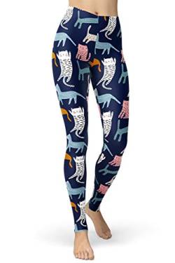 sissycos Cartoon Leggings Damen Print Tier Libelle Kaninchen Eule Katzen Leggings Design Yoga Laufen Hosen Mädchen Strumpfhosen Mode Stretch von sissycos