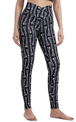 sissycos Damen Halloween Leggings Bedruckte Bunte Horror Skinny Soft Stretch Lang Hose(Mechanischer Knochen,M) von sissycos