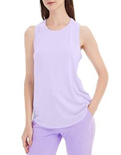 sissycos Damen Sport Tank Top Ärmellos, Sanft Racerback Shirt Rundem Ausschnitt für Fitness Yoga Beiläufig(Frühling lila,S) von sissycos