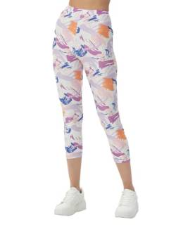 sissycos Damen Tie dye Splash 3/4 kurz Leggings sanft Elastische Taille Leggings(Getupfte Farbe,S/L) von sissycos