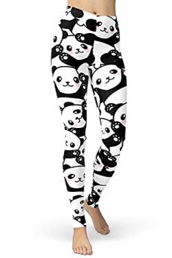 sissycos Damen Tier Muster Leggings, Leoporden Bunte Leggins Sexy, Oil Painting Sanft Hohe Taille Strumpfhose Lang (L-XXL, Roter Panda, l) von sissycos