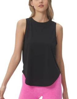 sissycos Damen sporttops locker Rundhalsausschnitt Fitness Yoga Tank Top?Schwarz,XXL von sissycos