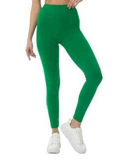 sissycos Frauen 80er Neon Leggings Pants, Butterweich dehnbar bequem Basic Solid Hosen（Irisch Grün,M） von sissycos