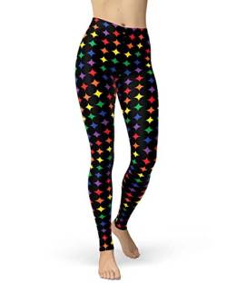 sissycos Neon Leggings Damen Strip Dot Leggings Druck Print Leggings Yoga Laufhose Mädchen Strumpfhose Fashion Stretch Lange Damen Leggins von sissycos