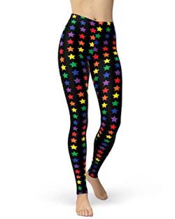 sissycos Neon Leggings Damen Strip Dot Leggings Druck Print Leggings Yoga Laufhose Mädchen Strumpfhose Fashion Stretch Lange Damen Leggins von sissycos