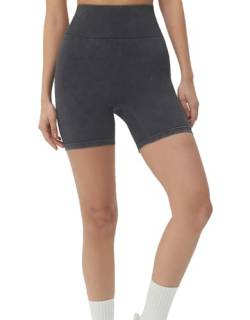 sissycos Women's 6" Nahtlose Shorts mit hoher Taille(Schwarz,M/L) von sissycos