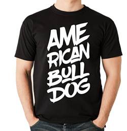 siviwonder AMERIKANISCHER Bulldog American Bulldog Bulldogge - Font Schrift Unisex T-Shirt Shirt schwarz XXL von siviwonder
