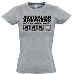 siviwonder Australian Shepherd Aussie Schäferhund Australien - HÖREN AUFS Wort Women Girlie T-Shirt Sports Grey XL - 40 von siviwonder