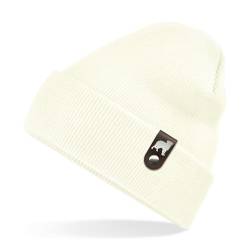 siviwonder Australian Shepherd Mütze Patch Leder Gassi Beanie Strickmütze Warm Herren Damen Aussie Farbe SoftWhite von siviwonder