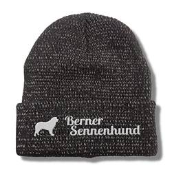 siviwonder Berner Sennenhund reflektierende Mütze Stickerei Hund Winter Strickmütze reflex Beanie warm von siviwonder