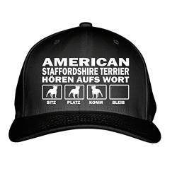 siviwonder Cap - American Staffordshire Terrier Stafford - HÖREN aufs Wort - Baumwoll 6-Panel schwarz von siviwonder