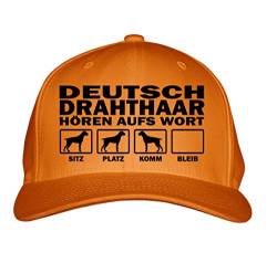 siviwonder Cap - DEUTSCH DRAHTHAAR Jagdhund Jäger - HÖREN aufs Wort - Baumwoll 6-Panel orange von siviwonder