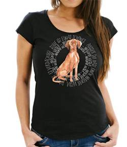 siviwonder Circle - Magyar Vizsla - Watercolor Dogs Women Girlie T-Shirt Black XXL - 42 von siviwonder