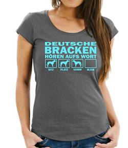 siviwonder DEUTSCHE Bracke Bracken Jagdhund Jäger - HÖREN AUFS Wort Women Girlie T-Shirt Dark Grey XL - 40 von siviwonder