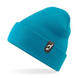 siviwonder Dogge deutsche Mütze Patch Leder Gassi Beanie Strickmütze Warm Herren Damen Great Dane Farbe Teal von siviwonder