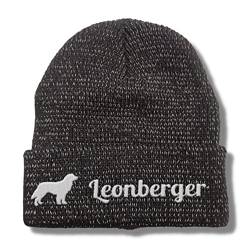 siviwonder Leonberger reflektierende Mütze Stickerei Hund Winter Strickmütze reflex Beanie warm von siviwonder