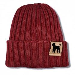 siviwonder Mütze Airedale Terrier Gassi Beanie Strickmütze Witzig Spruch Warm Herren Damen Herbst Hund Farbe Burgundy von siviwonder