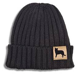 siviwonder Mütze Border Collie Gassi Beanie Strickmütze Witzig Spruch Warm Herren Damen Herbst Hund Farbe Black von siviwonder