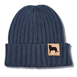 siviwonder Mütze Border Collie Gassi Beanie Strickmütze Witzig Spruch Warm Herren Damen Herbst Hund Farbe Navy von siviwonder