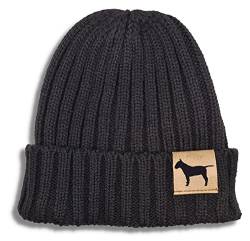 siviwonder Mütze Bullterrier Mini Gassi Beanie Strickmütze Witzig Spruch Warm Herren Damen Herbst Hund Farbe Black von siviwonder