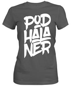 siviwonder PODHALANER Polski Owczarek Podhalanski Tatra Schäferhund - Font Schrift Women Girlie T-Shirt Dark Grey (Druck weiß) M - 36 von siviwonder