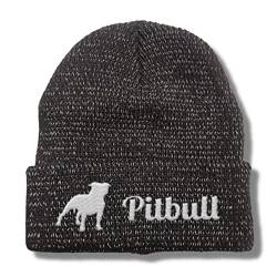siviwonder Pitbull reflektierende Mütze Stickerei Hund Winter Strickmütze reflex Beanie warm kalt von siviwonder