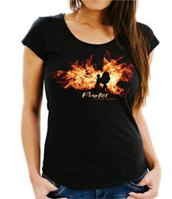 siviwonder Pudel - Feuer und Flamme - Women Girlie T-Shirt Black M - 36 von siviwonder