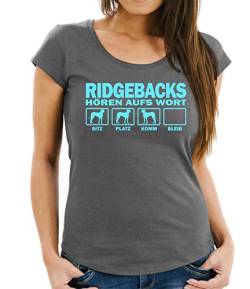 siviwonder Ridgeback Rhodesian Ridge Südafrika Löwenhund - HÖREN AUFS Wort Women Girlie T-Shirt Dark Grey S -34 von siviwonder