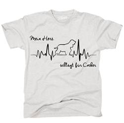 siviwonder Unisex T-Shirt Herz Cocker Spaniel Heartbeat Spruch lustig Hunde ash XL von siviwonder