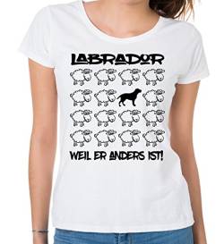 siviwonder Women T-Shirt Black Sheep - Labrador - Hunde Fun Schaf Weiss M - 36 von siviwonder