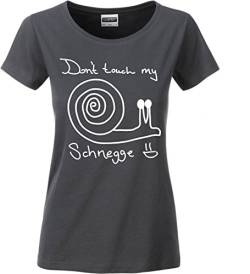 siviwonder Women T-Shirt - SCHNEGGE Schnecke - Dont Touch My - Fun Kunst Dark Grey (Druck weiß) L -38 von siviwonder