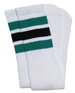 skatersocks 25 Inch Tube Socken Kniestrümpfe oldschool Sportsocken weiß grün schwarz gestreift von skatersocks