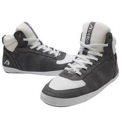 sleeco - Moderne Hausschuhe im Jordan Sneaker-Look Herren und Damen - Stylisch Indoor Schuhe für Zuhause - Warme lustige Pantoffeln Hüttenschuhe für Erwachsene geschlossen Größe 39 grau von sleeco