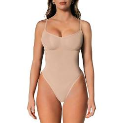 Shapewear für Frauen – Nahtloser Body für Frauen Bauchkontrolle – Body Sculpting Shaper Tanga – Taillenabnehmen & Po-Lifting, Sand, Large /X-Large von slims