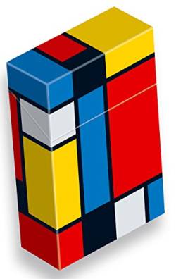 slipp overall origineller Zigarettenschachtel Überzieher aus Karton mit Deckel mit hübschen Motiven (053 Mondrian, 1 Stück) von slipp overall