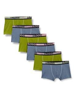 sloggi men Herren GO ABC Natural H C6P Hipster, Green-Dark Combination, S (6er Pack) von sloggi men