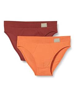 sloggi men Herren GO Natural Brief C2P Midi, Orange-Dark Combination, S (2er Pack) von sloggi men