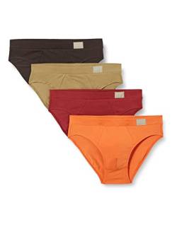 sloggi men Herren GO Natural Brief C4P Midi, Brown-Dark Combination, XL (4er Pack) von sloggi men