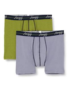 sloggi men Herren Start C2P Box Short, Taupe-Dark Combination, 7 (2er Pack) von sloggi men