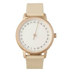slow Round-S 11 - Ivory Leather, Rose Gold Case, Silver-White Dial von slow