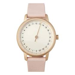 slow Round-S 13 - Pink Leather, Rose Gold Case, Silver-White Dial von slow