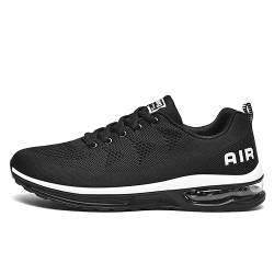 smarten Sportschuhe,Herren Damen Laufschuhe mit Luftpolster Turnschuhe Profilsohle Sneakers Air Leichte Schuhe Black White 40 von smarten