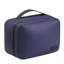 Reise-Make-up-Tasche, großes Fassungsvermögen, mit Bürstenbefestigungsgurt, leicht zu tragender Griff, transparentes Fenster, wasserdichte Kosmetiktasche, violett von smbcgdm