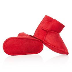 Premium smileBaby Lammfellschuhe Babyschuhe- Gr. 23 EU / Large, Rot von smileBaby