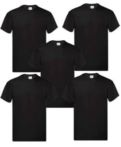 Valueweight Herren T-Shirt 5er-Pack, Black Große: 2XL von smilo & bron