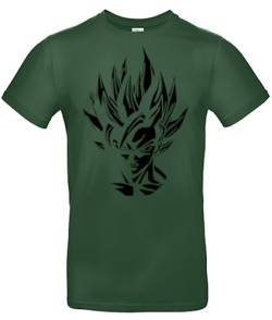 smilo & bron Herren T-Shirt mit Motiv Japanese Anime Hero Bedruckt_ Bottle Green L von smilo & bron