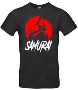 smilo & bron Herren T-Shirt mit Motiv Japanese Samurai Bedruckt_ Schwarz XL von smilo & bron