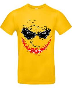 smilo & bron Herren T-Shirt mit Motiv Psychobats Bedruckt Gold XL von smilo & bron