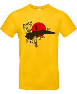 smilo & bron Unisex T-Shirt, Rundhals, Medium Fit, 100% Baumwolle, Home Motiv Aufdruck Gold L von smilo & bron