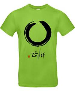 smilo & bron Unisex T-Shirt, Rundhals, Medium Fit, 100% Baumwolle, Weg des Zen Motiv Aufdruck Grün Orchid Green M von smilo & bron